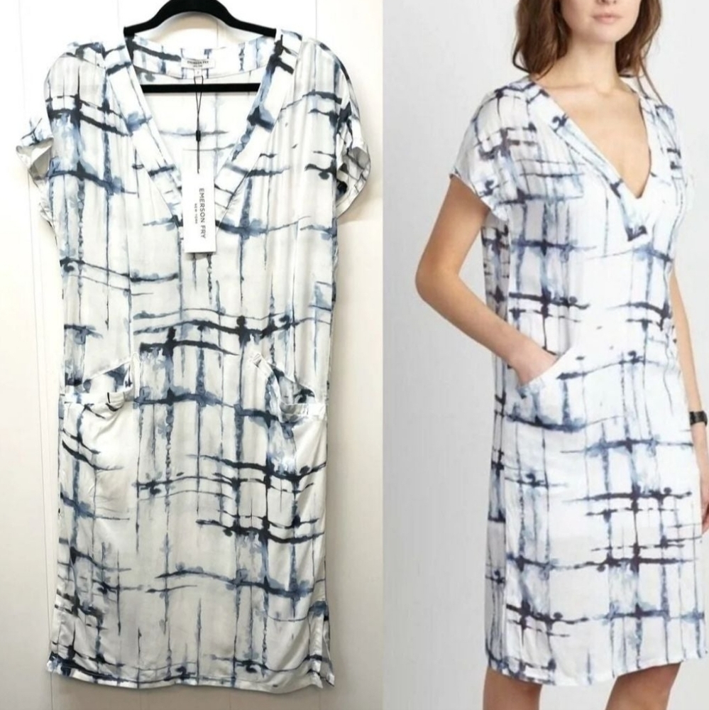 NEW Emerson Fry V column dress Shibori tie dye size 2
